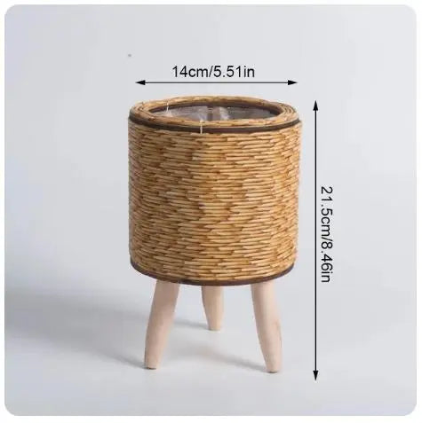 Nordic Flower Shelf Imitation Rattan Flower Pot with Removable Legs - DynamicDrop Hub