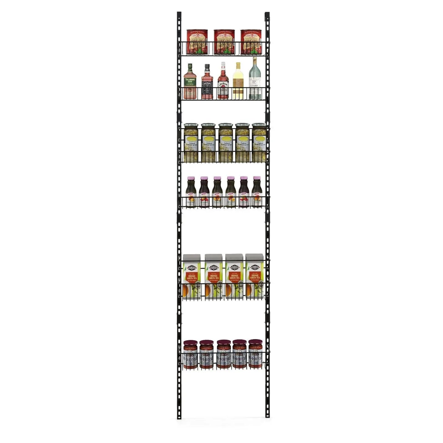 Over the Door Pantry Rack with Metal Wire Baskets and Hooks - DynamicDrop Hub