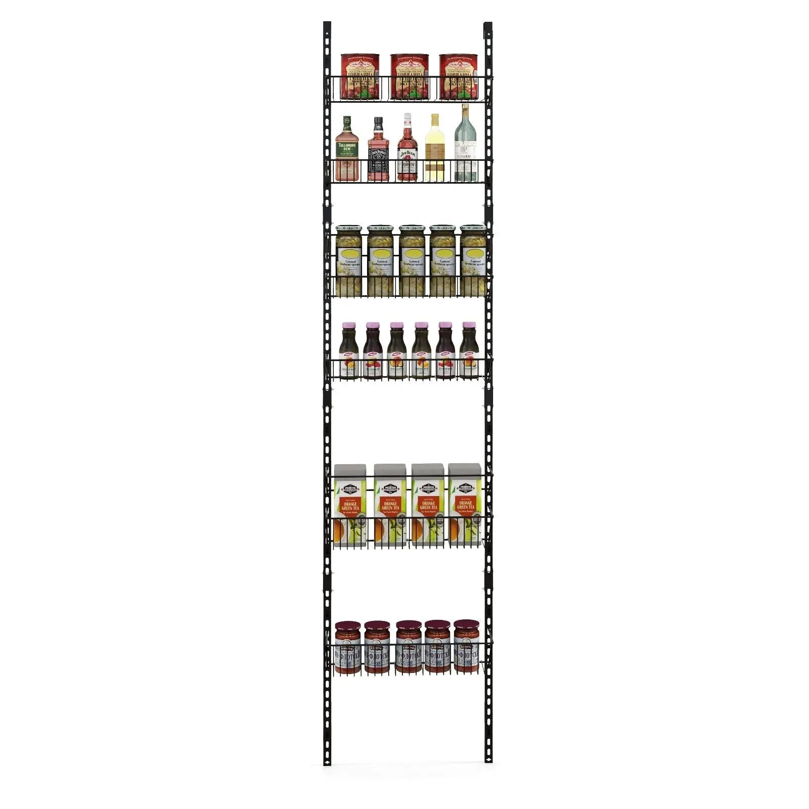 Over the Door Pantry Rack with Metal Wire Baskets and Hooks - DynamicDrop Hub