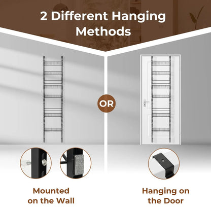 Over the Door Pantry Rack with Metal Wire Baskets and Hooks - DynamicDrop Hub