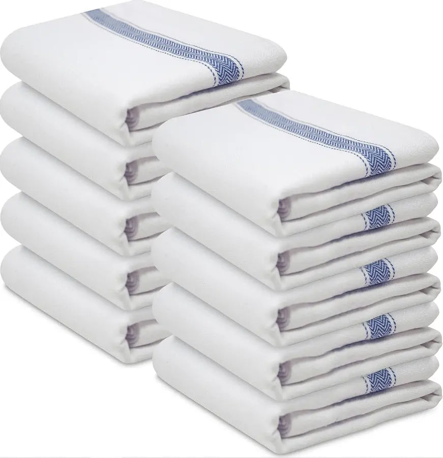 Pack of 10 Terry 100% Cotton Tea Towels Set Dish Cloths Kitchen Cleaning Drying - DynamicDrop Hub