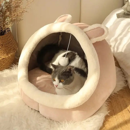 Pet Tent Cave Bed for Cats Small Dogs Self-Warming Cat Tent Bed Cat Hut Comfortable Pet Sleeping Bed Foldable Removable Washable - DynamicDrop Hub