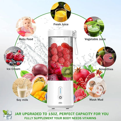 Portable Blender Juicer Cup, Bpa-Free USB Rechargeable Fruit Smoothie Mixer - DynamicDrop Hub