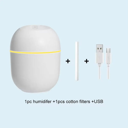 Portable USB Ultrasonic Air Humidifier & Essential Oil Diffuser - Car Purifier with LED Romantic Light - DynamicDrop Hub