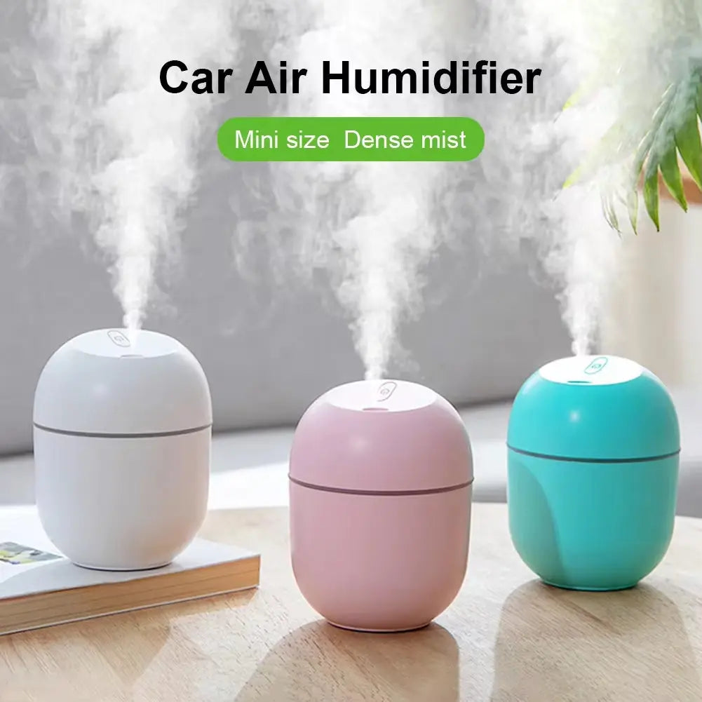 Portable USB Ultrasonic Air Humidifier & Essential Oil Diffuser - Car Purifier with LED Romantic Light - DynamicDrop Hub