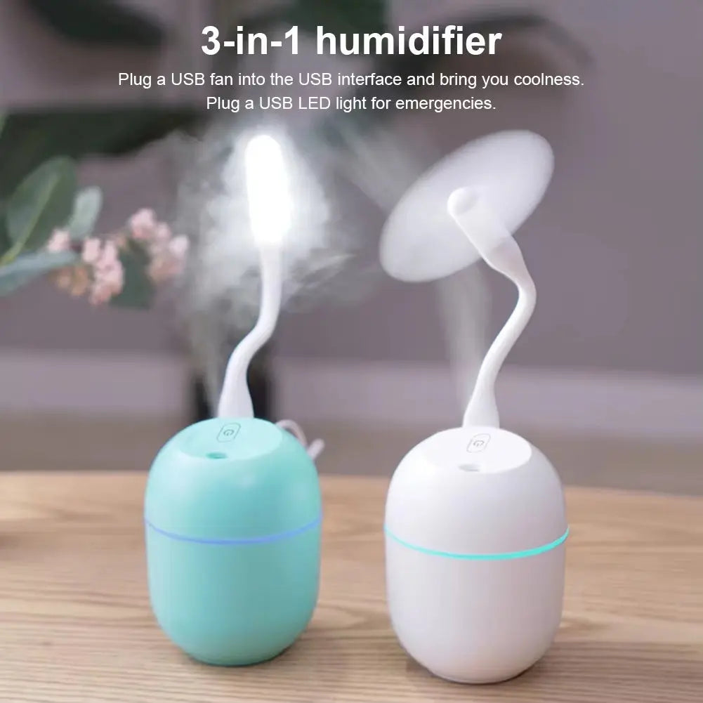 Portable USB Ultrasonic Air Humidifier & Essential Oil Diffuser - Car Purifier with LED Romantic Light - DynamicDrop Hub