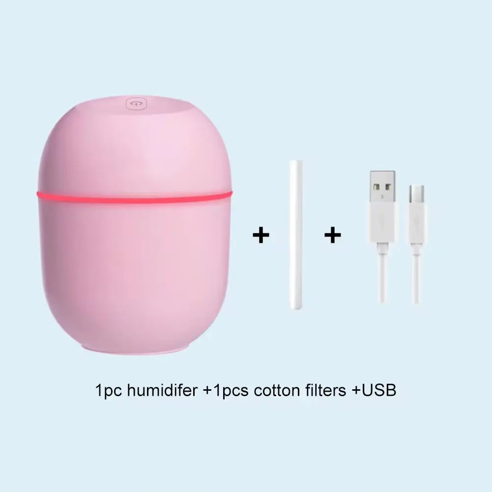 Portable USB Ultrasonic Air Humidifier & Essential Oil Diffuser - Car Purifier with LED Romantic Light - DynamicDrop Hub