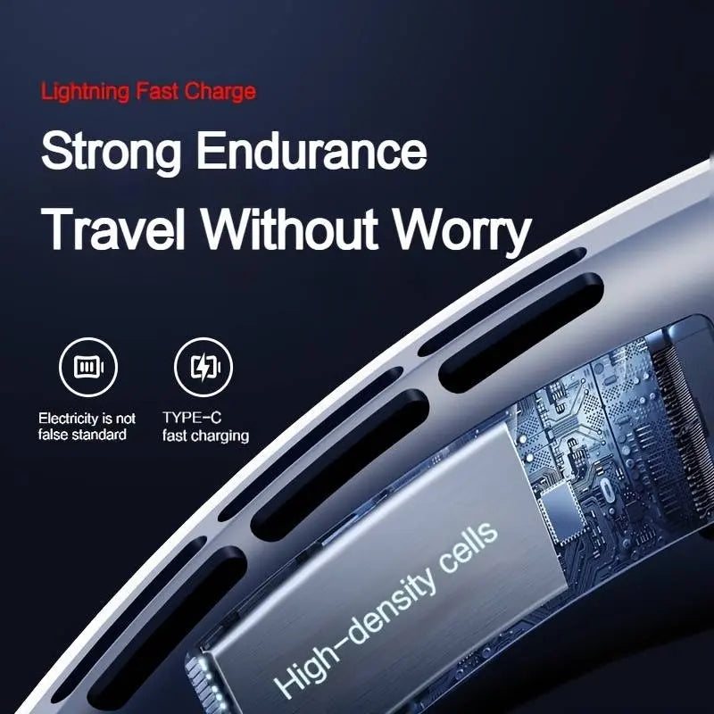Powerful Silent Portable Neck Fan: Stay Cool Anytime, Anywhere! 🌬️❄️ - DynamicDrop Hub