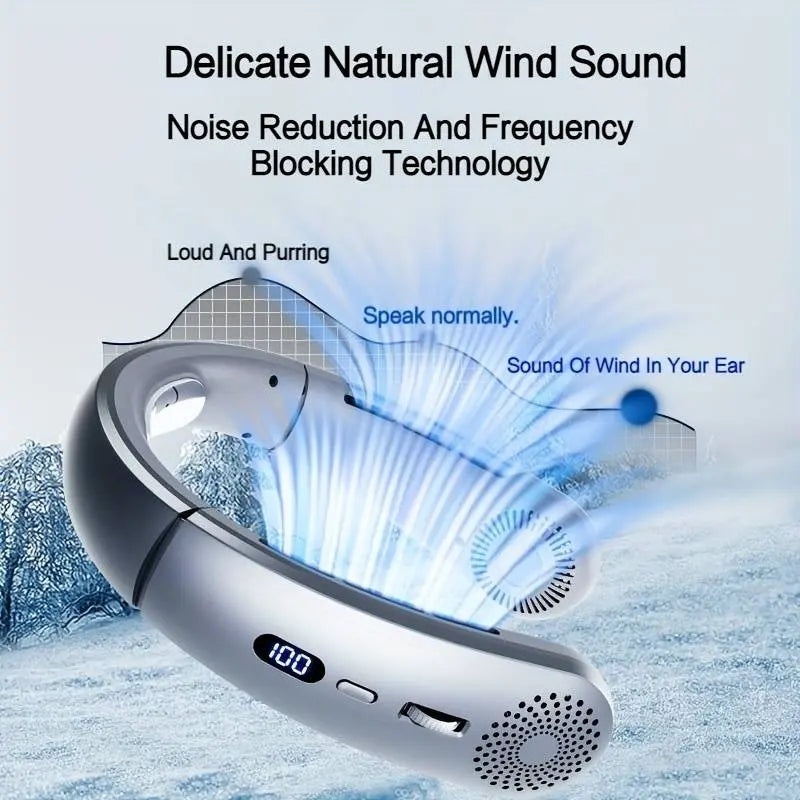 Powerful Silent Portable Neck Fan: Stay Cool Anytime, Anywhere! 🌬️❄️ - DynamicDrop Hub