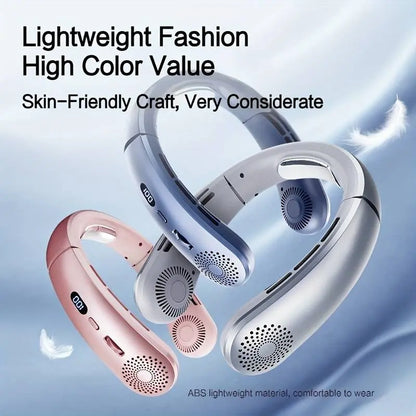 Powerful Silent Portable Neck Fan: Stay Cool Anytime, Anywhere! 🌬️❄️ - DynamicDrop Hub