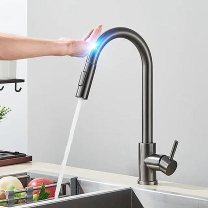 Pull Out Sensor Black Kitchen Faucet Sensitive Touch Control Faucet Mixer for Kitchen Touch Sensor Kitchen Mixer Tap - DynamicDrop Hub