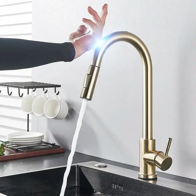 Pull Out Sensor Black Kitchen Faucet Sensitive Touch Control Faucet Mixer for Kitchen Touch Sensor Kitchen Mixer Tap - DynamicDrop Hub