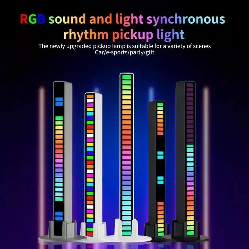 RGB LED Rhythm Light Music Sound Control Rhythm Ambient Atmosphere Lamp LED Strip Computer Car Creative Led Pick Decor Lights - DynamicDrop Hub