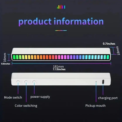 RGB LED Rhythm Light Music Sound Control Rhythm Ambient Atmosphere Lamp LED Strip Computer Car Creative Led Pick Decor Lights - DynamicDrop Hub