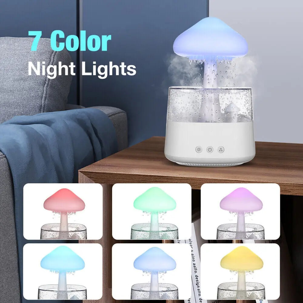 Rain Cloud Humidifier Rain Drop Sound Night Light Aromatherapy Oil Essential - DynamicDrop Hub