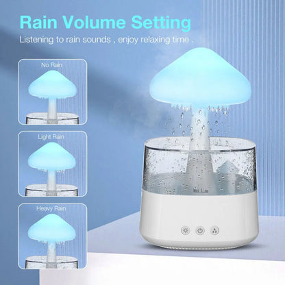 Rain Cloud Humidifier Rain Drop Sound Night Light Aromatherapy Oil Essential - DynamicDrop Hub