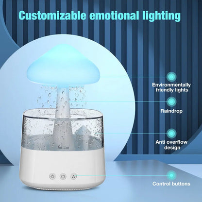 Rain Cloud Humidifier Rain Drop Sound Night Light Aromatherapy Oil Essential - DynamicDrop Hub