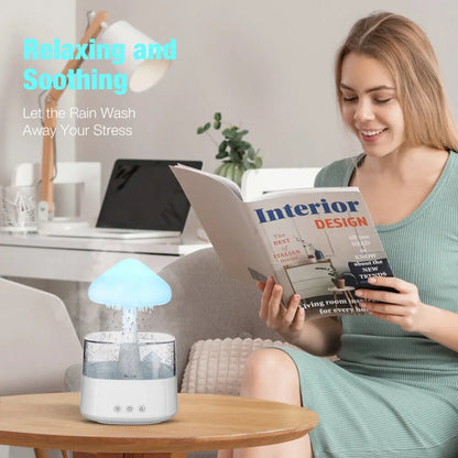 Rain Cloud Humidifier Rain Drop Sound Night Light Aromatherapy Oil Essential - DynamicDrop Hub