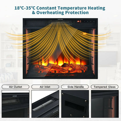 Recessed Electric Fireplace with 7 Flame Colours and Timer Function - DynamicDrop Hub