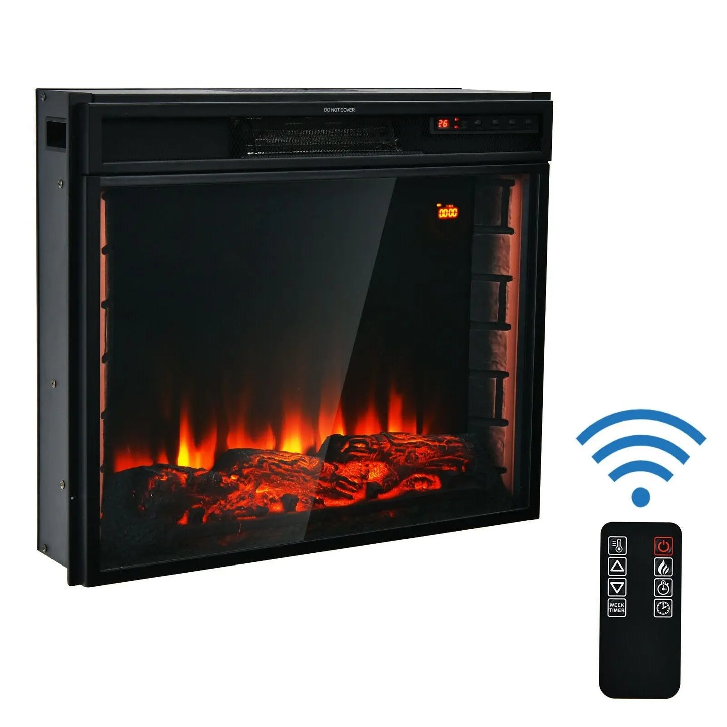 Recessed Electric Fireplace with 7 Flame Colours and Timer Function - DynamicDrop Hub