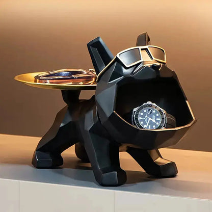 Resin Crafts - Innovative Canine Butler Home Decor with Tray - Key Holder, Jewelry Storage - DynamicDrop Hub