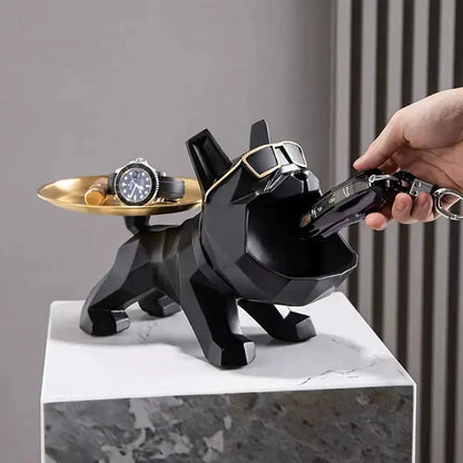 Resin Crafts - Innovative Canine Butler Home Decor with Tray - Key Holder, Jewelry Storage - DynamicDrop Hub