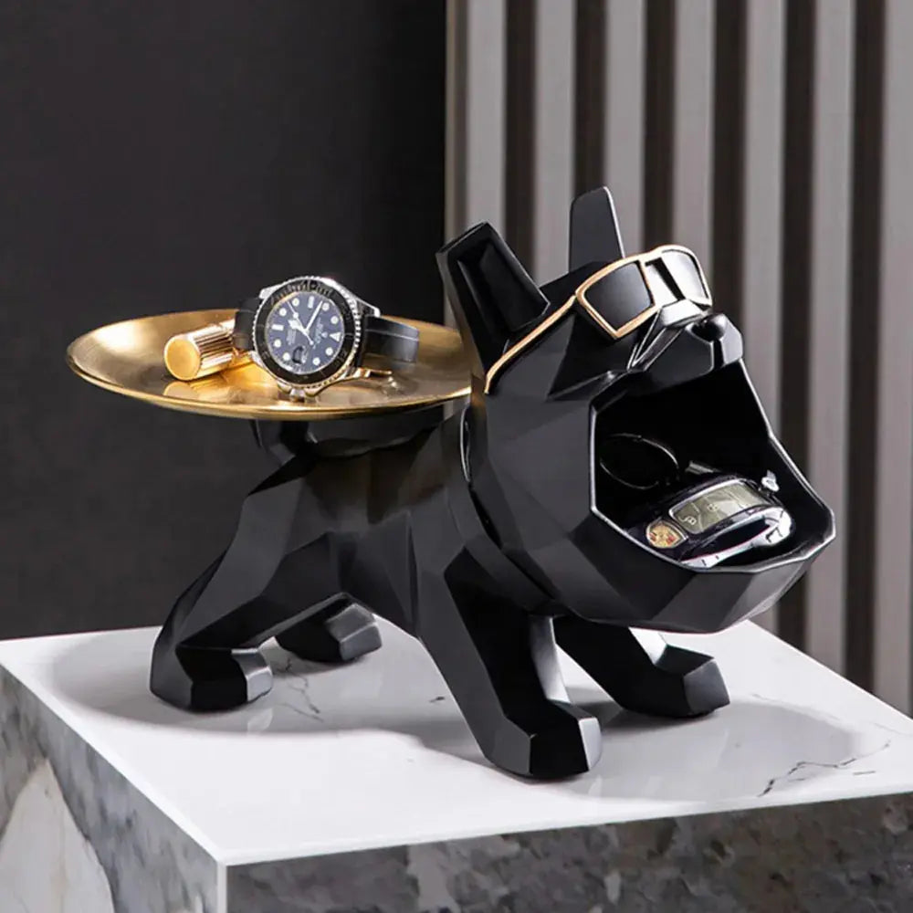 Resin Crafts - Innovative Canine Butler Home Decor with Tray - Key Holder, Jewelry Storage - DynamicDrop Hub
