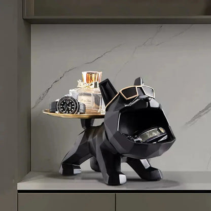 Resin Crafts - Innovative Canine Butler Home Decor with Tray - Key Holder, Jewelry Storage - DynamicDrop Hub