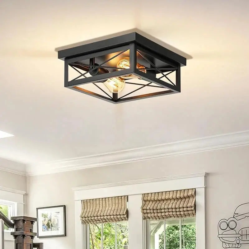 Retro Industrial Ceiling Lamp Farmhouse Corridor Dining Room Lamp Kitchen Bedroom Balcony Ceiling Light - DynamicDrop Hub