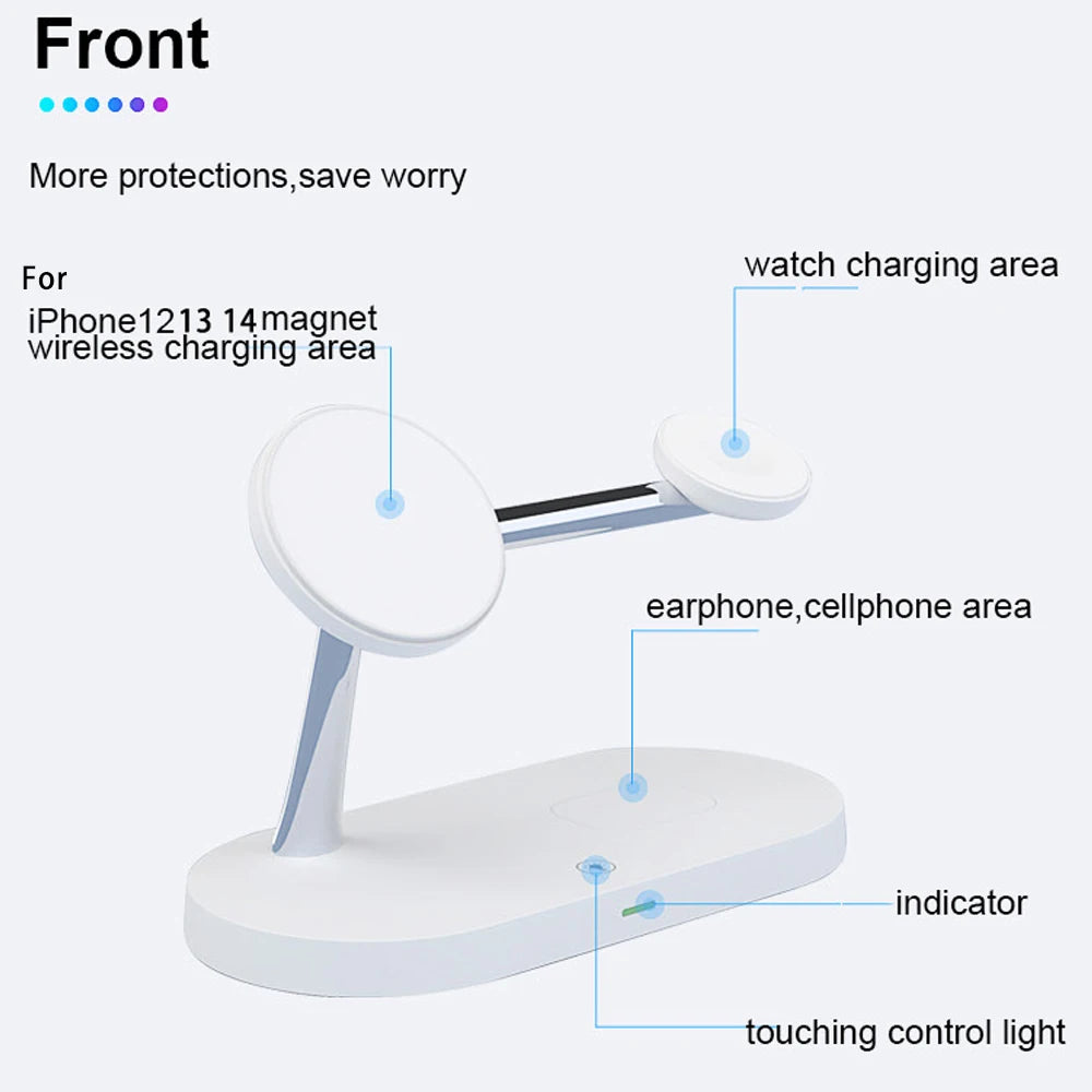 3-in-1 Fast Wireless Charging Station | Foldable Charger Dock for iPhone 16/15/14, Apple Watch & AirPods