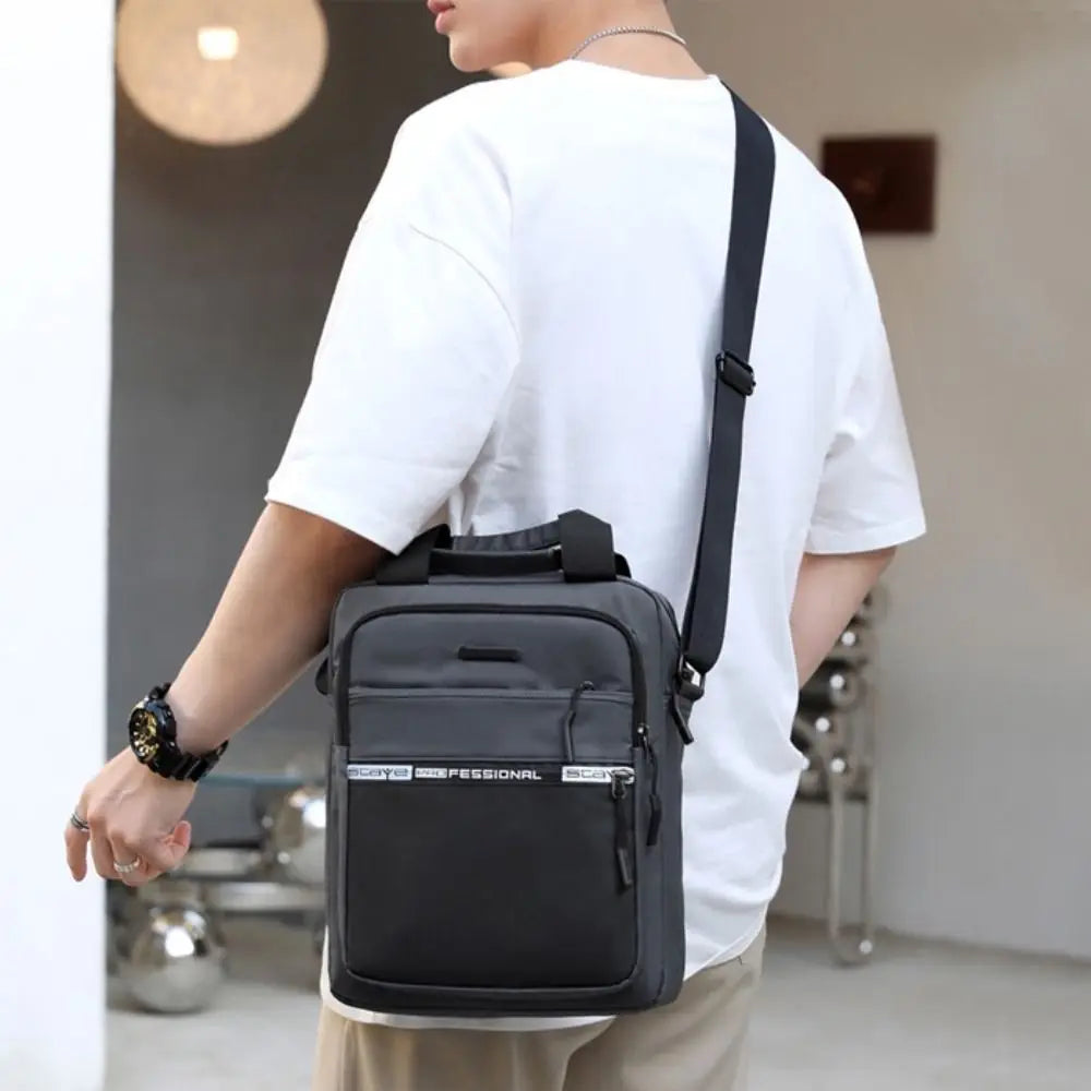 Men's Business Shoulder Bag Fashion Casual Solid Color Large Capacity High Quality Oxford Cloth Waterproof Multifunctional Bag