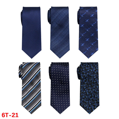 6-Pack Classic Woven Jacquard Men’s Ties – Business & Wedding Necktie Set | Formal Accessories for Workplace or Gift