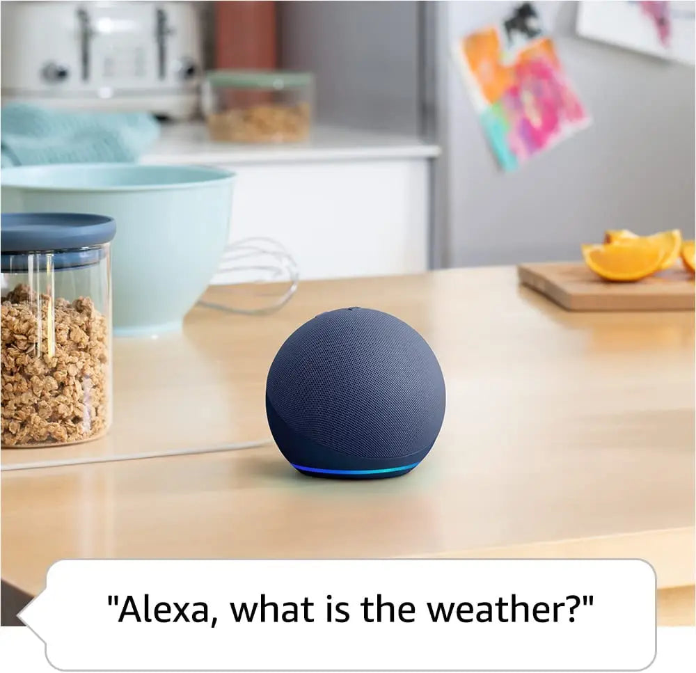 Best-Selling Echo Dot 5th Gen Smart Speaker Bundle – Alexa & Google Assistant, Wireless Clock, Portable (4th & 5th Gen Compatible)