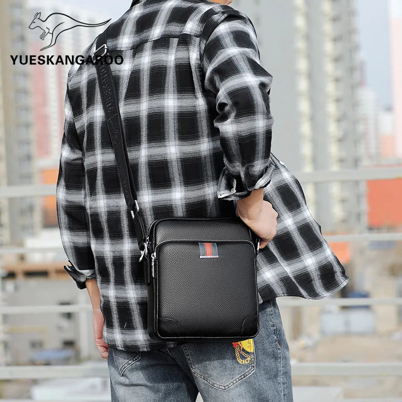 Small Men's Bag Genuine Leather Men Shoulder Bag Messenger Bag Fashion Business Man Crossbody Bag Cowhide Briefcase