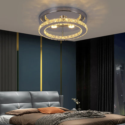 Luxury K9 Crystal Chandelier – Circle Ceiling Lamp for Bedroom, Kitchen, Dining Room