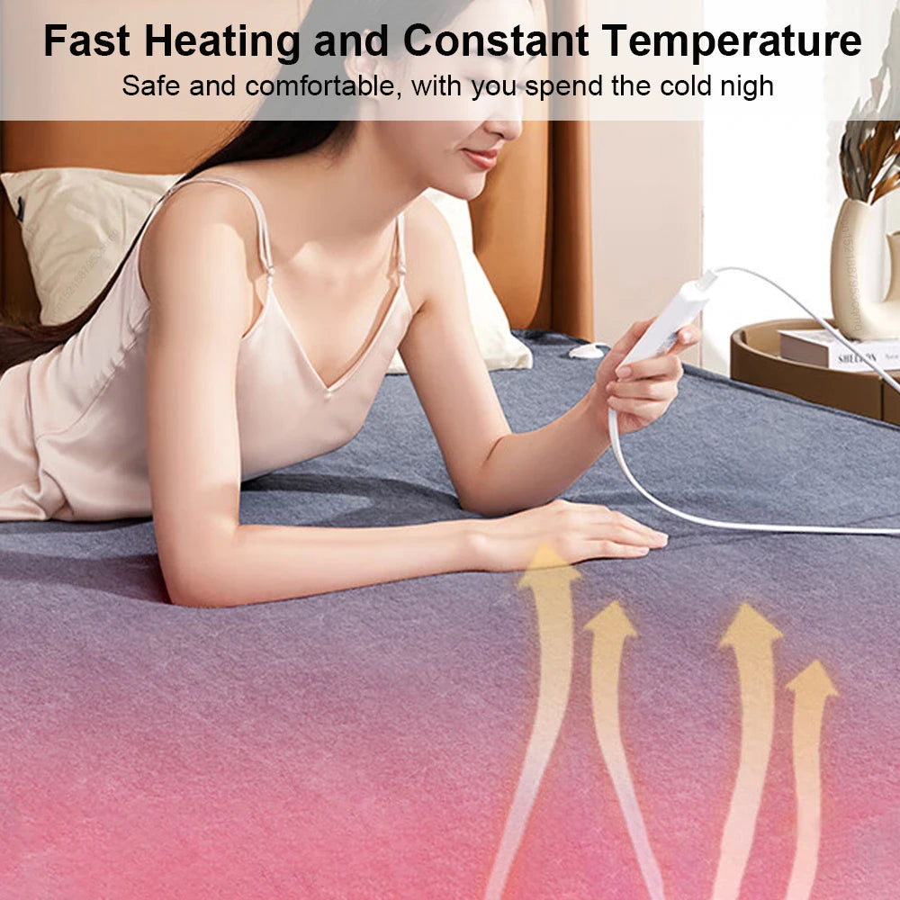 Premium Electric Heating Blanket 220V with Automatic Thermostat – Thick Plush Body Warmer for Cozy Winter Nights (Available in Single, Double, and Dual-Control Sizes)