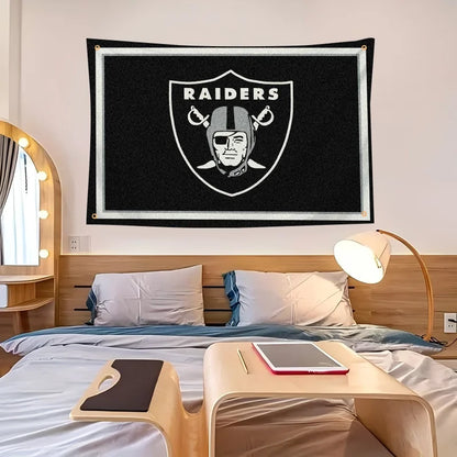 Customizable Raiders Flag - High-Quality Polyester Banner for Outdoor Decor & Room Aesthetic