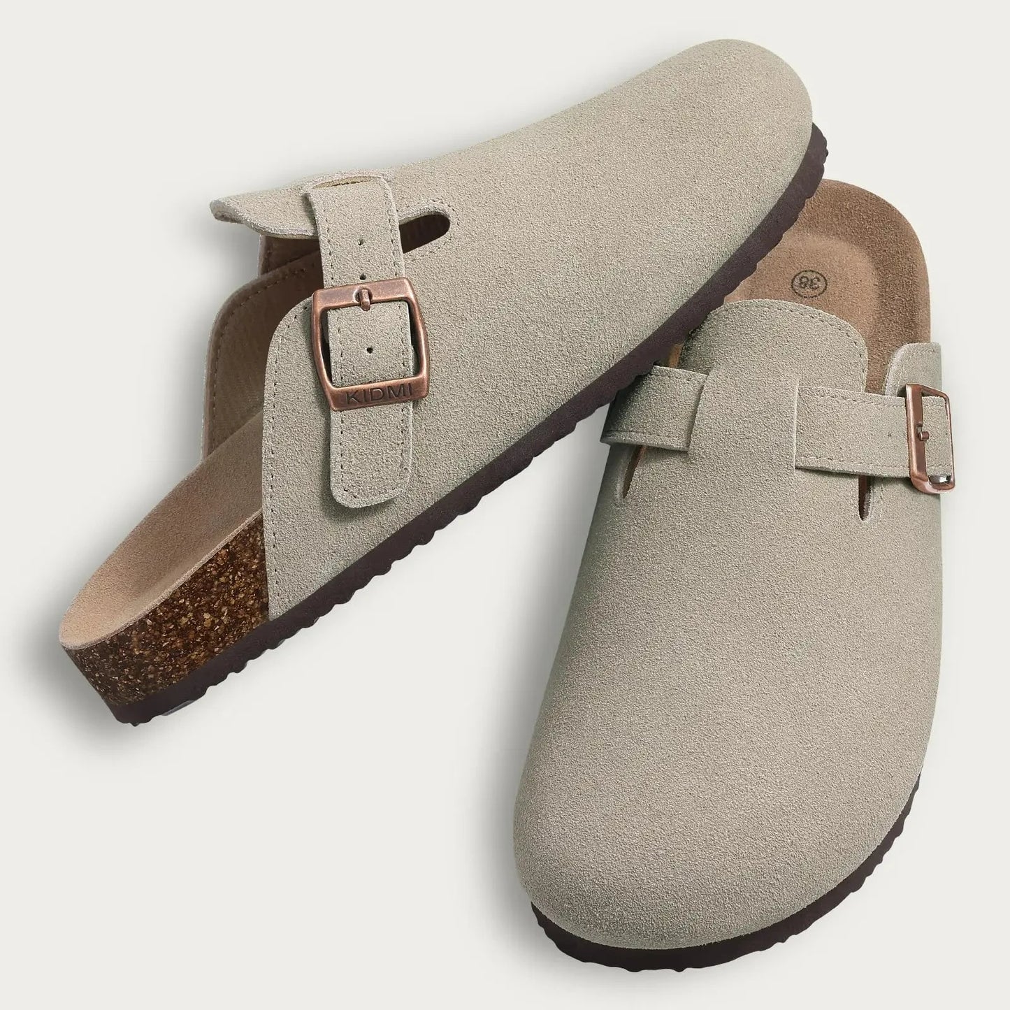 Crestar Cork Suede Mules Slippers – Classic Unisex Outdoor Clogs with Arch Support