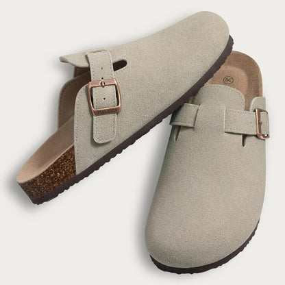 Crestar Cork Suede Mules Slippers – Classic Unisex Outdoor Clogs with Arch Support