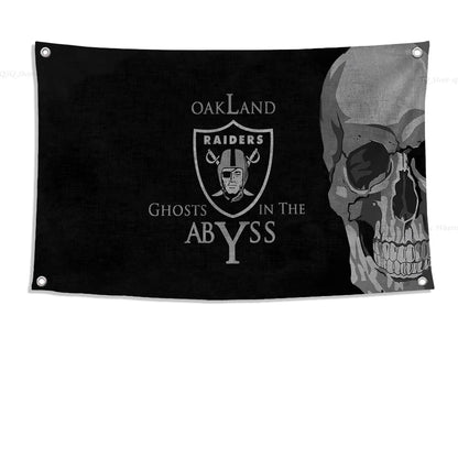 Customizable Raiders Flag - High-Quality Polyester Banner for Outdoor Decor & Room Aesthetic