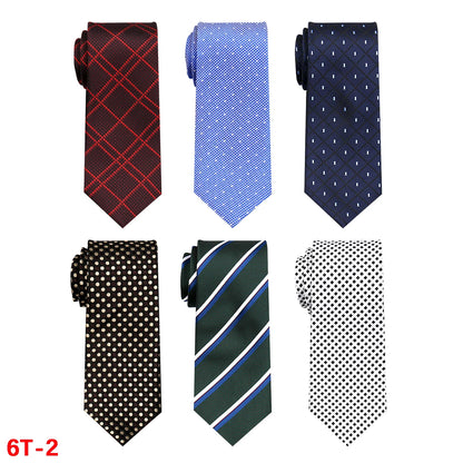 6-Pack Classic Woven Jacquard Men’s Ties – Business & Wedding Necktie Set | Formal Accessories for Workplace or Gift