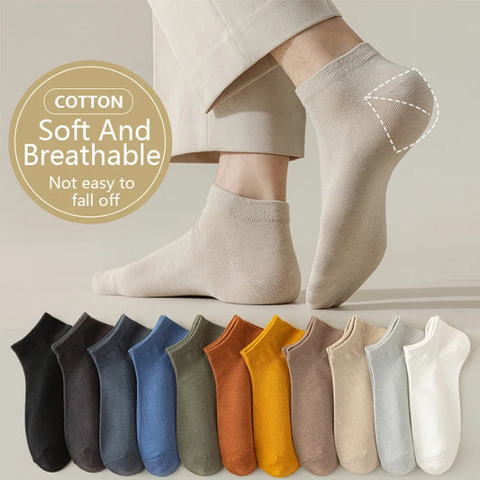 95% Combed Cotton Socks Men Business Dress Short Socks Soft Breathable Spring Summer Colorful Sock for Man 5Pairs/Lot Ankle Sock
