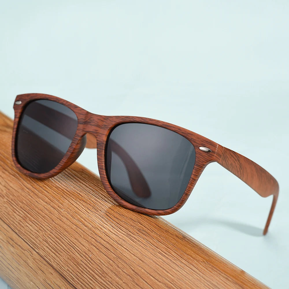 Retro Bamboo Sunglasses for Women Wooden Glasses Fashion Men Square Eyewear Shades UV Protection Eyeglasses Brand Designer