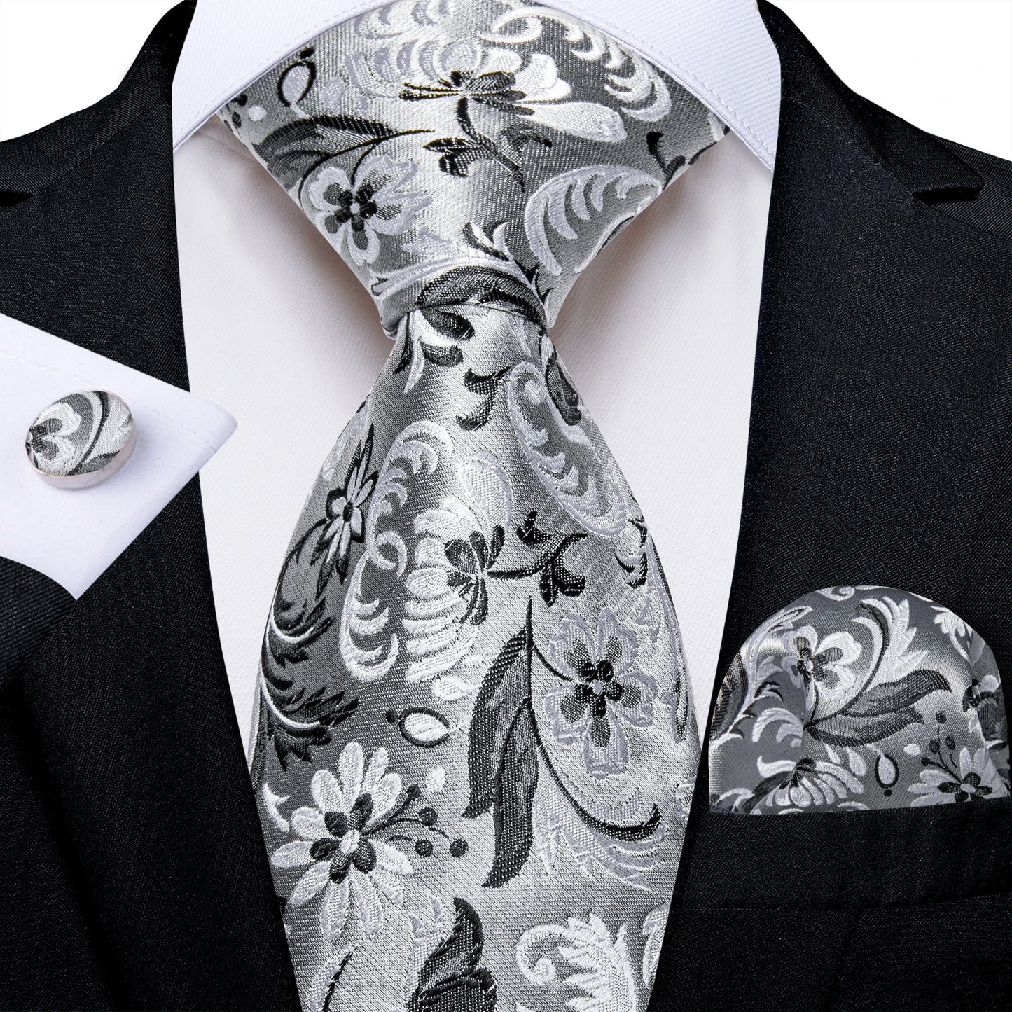 Men’s Paisley Tie Set – Luxury Silk-Feel Necktie, Pocket Square & Cufflinks – Formal Wedding & Prom Gift Set