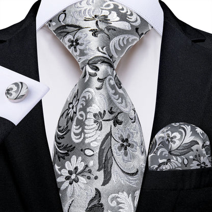 Men’s Paisley Tie Set – Luxury Silk-Feel Necktie, Pocket Square & Cufflinks – Formal Wedding & Prom Gift Set