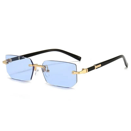 High Definition Blue Light Blocking Sunglasses for Men & Women – Rimless Square Frame Eyewear for Eye Protection