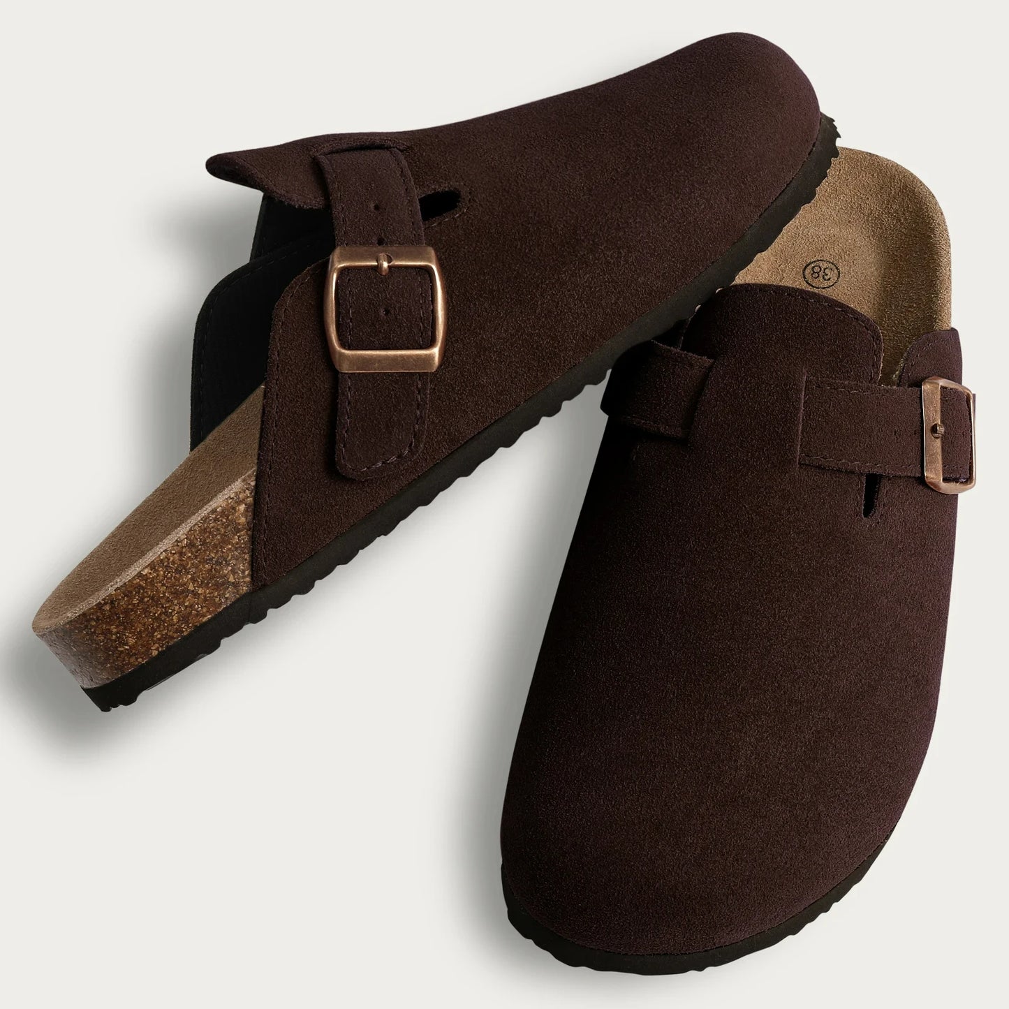 Crestar Cork Suede Mules Slippers – Classic Unisex Outdoor Clogs with Arch Support