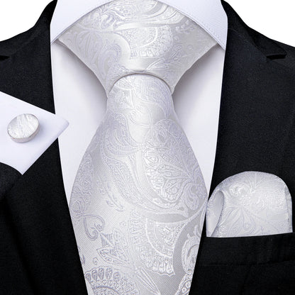 Men’s Paisley Tie Set – Luxury Silk-Feel Necktie, Pocket Square & Cufflinks – Formal Wedding & Prom Gift Set