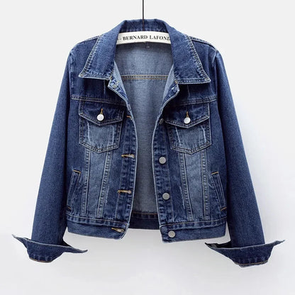 Women's Oversized Denim Jacket – Long Sleeve Spring & Autumn Jean Coat (Up to 5XL)