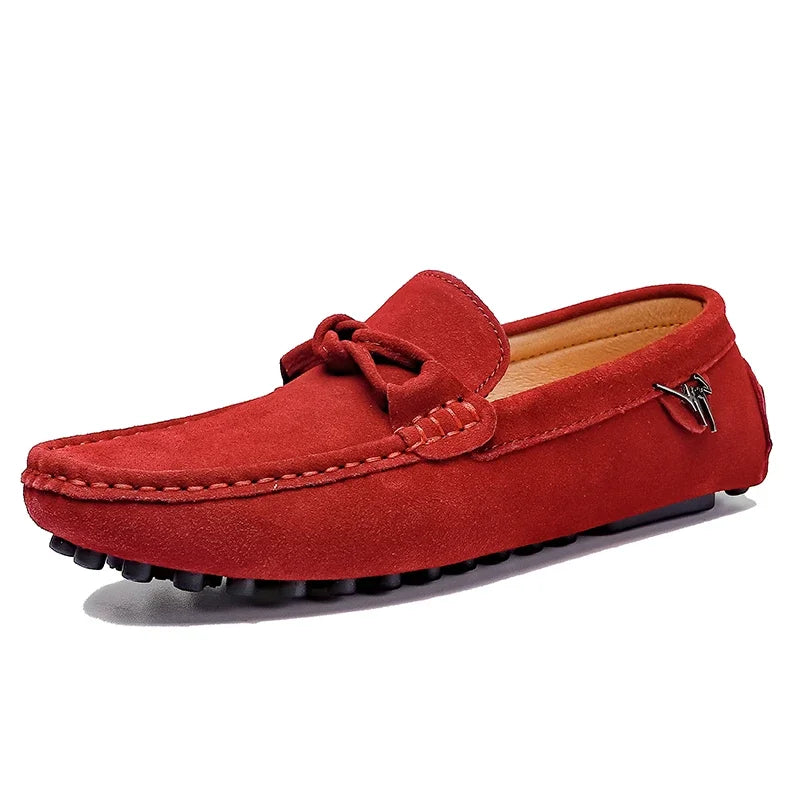 Tide Men’s Business Moccasin Shoes – Black, Blue & Red Casual Luxury Loafers (Size 38-47)